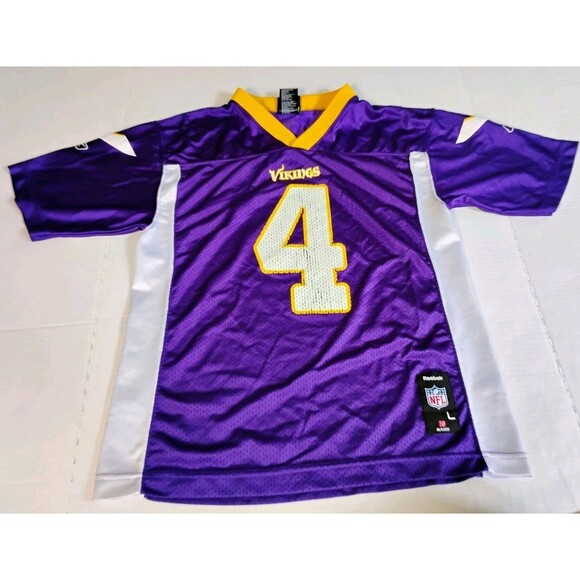 Boys VTG Reebok Minnesota Vikings Brett Favre #4 Jersey - Youth Large (14-16) - Picture 1 of 7